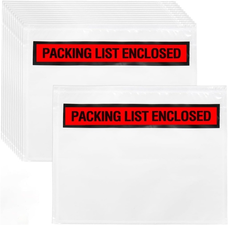 PackSmith 100 Count Packing List Envelopes, 7.5 x 5.5 Inch Clear Adhesive Shi…