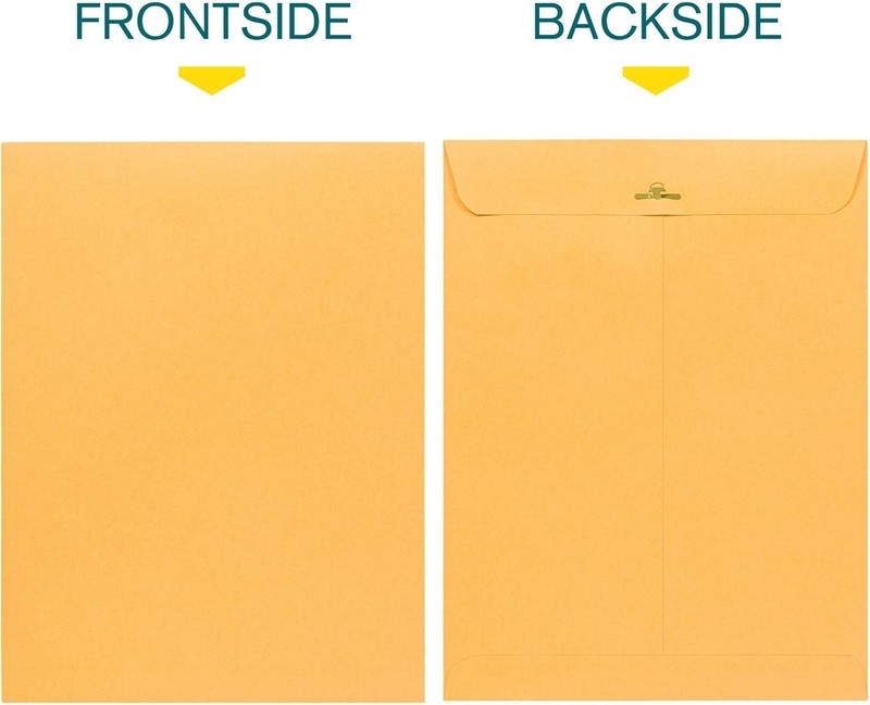 Versatile 15 Pack of 9x12 Heavyweight Brown Kraft Clasp Envelopes for Legal Use gallery