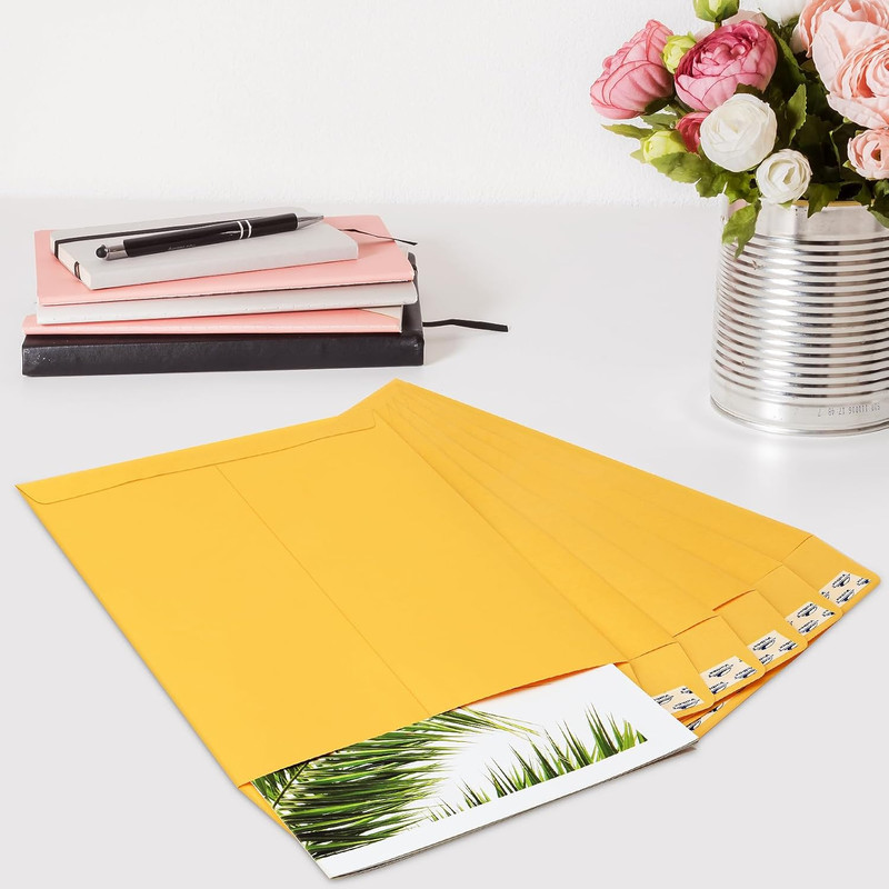 9X12 Self Seal Security Catalog Envelopes 250 Packs Brown Kraft Envelopes with P gallery