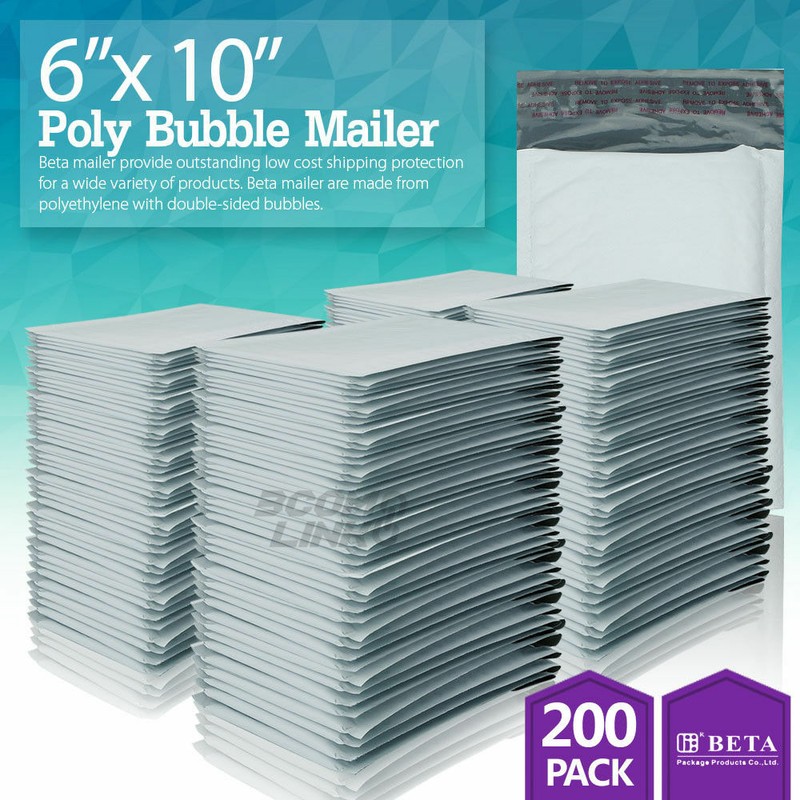 200 #0 6 x 10 Poly Bubble Padded Envelopes Mailers Shipping Bag 6″x10″