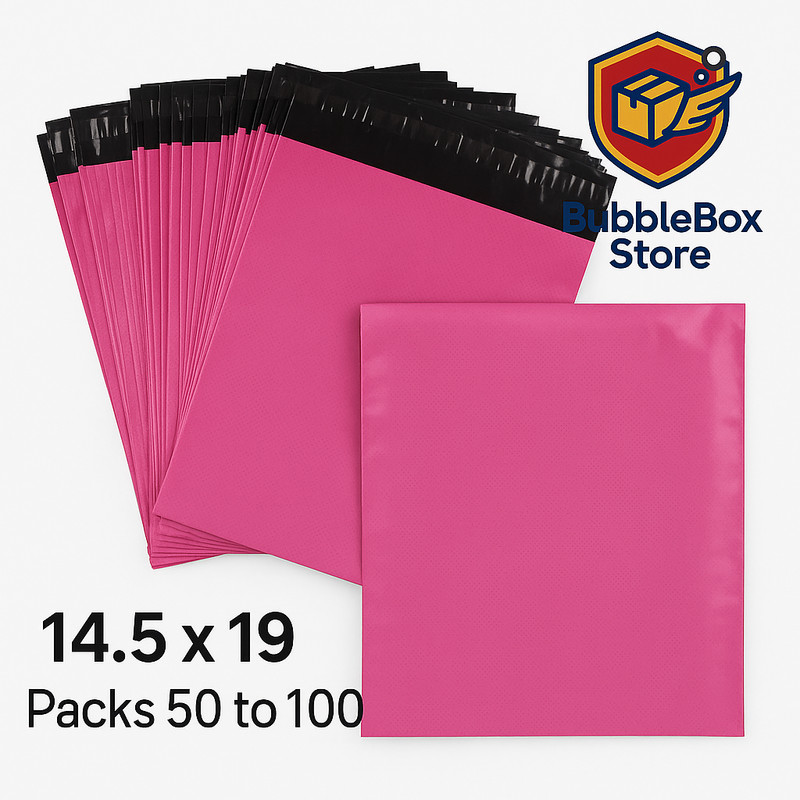 Pink Poly Mailers 14.5x19 Shipping Bags Self Seal Waterproof Choose Qty gallery