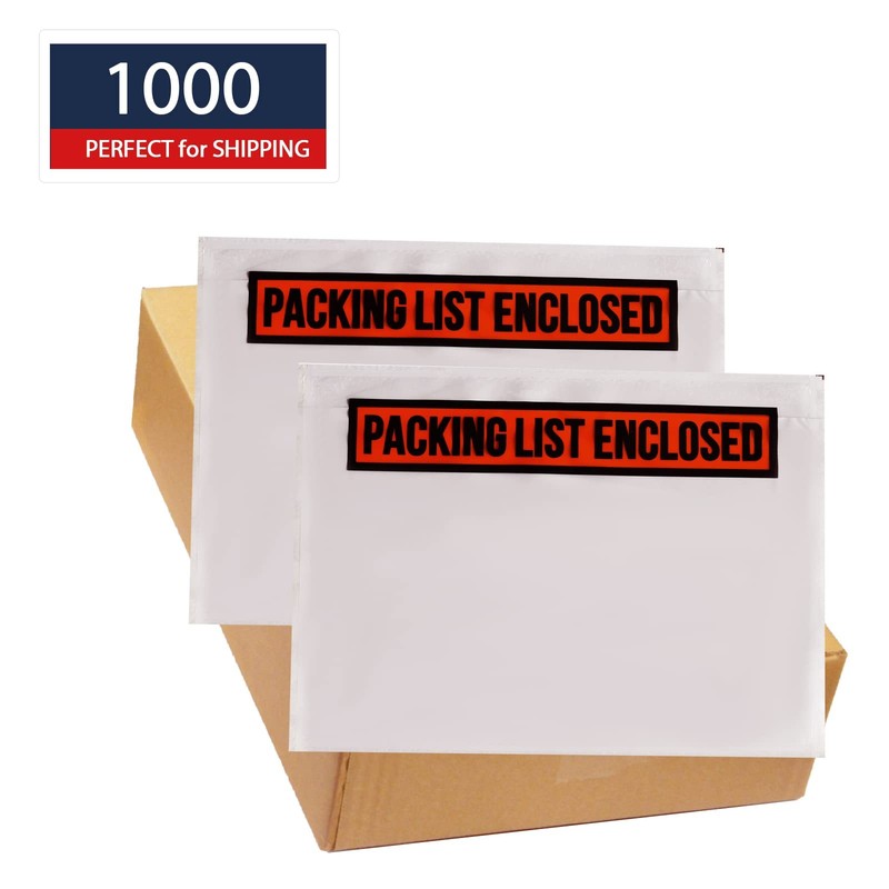 1000 PCS 4.5"x 5.5" Clear Self-Adhesive Packing List One Size, White gallery