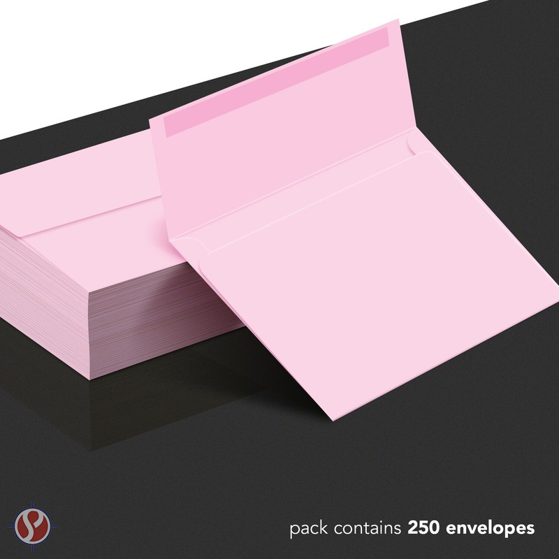 A7 Envelopes, 5 1/4" x 7 1/4", Ultra Pink, Square Flap, 24w (90gsm), 250 Qty gallery