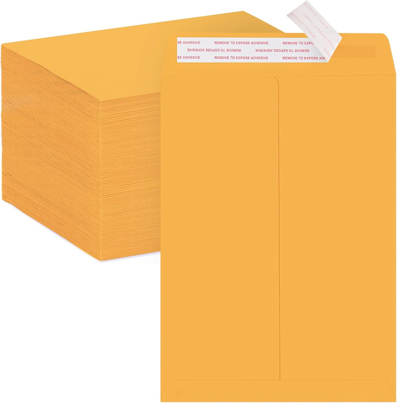 ACSTEP Manila Envelopes Self Seal 9 X12 100Pack, Yelllow Manilla Envelopes 9X12