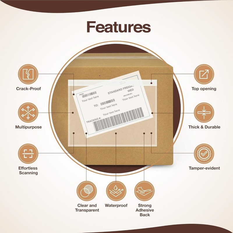 Flextribe Label Sleeves - 3.12 Mil Thick 500 Pack 9.5 X 12 Strong Adhesive Back gallery