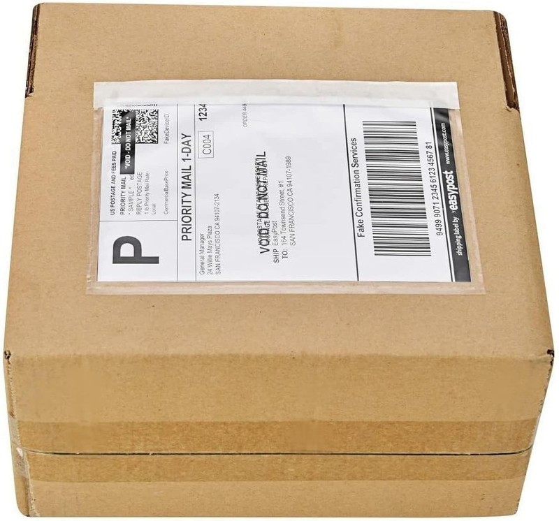 50 PCS Clear 7.5×5.5 Inch Top Loading Packing List Envelopes Shipping Label