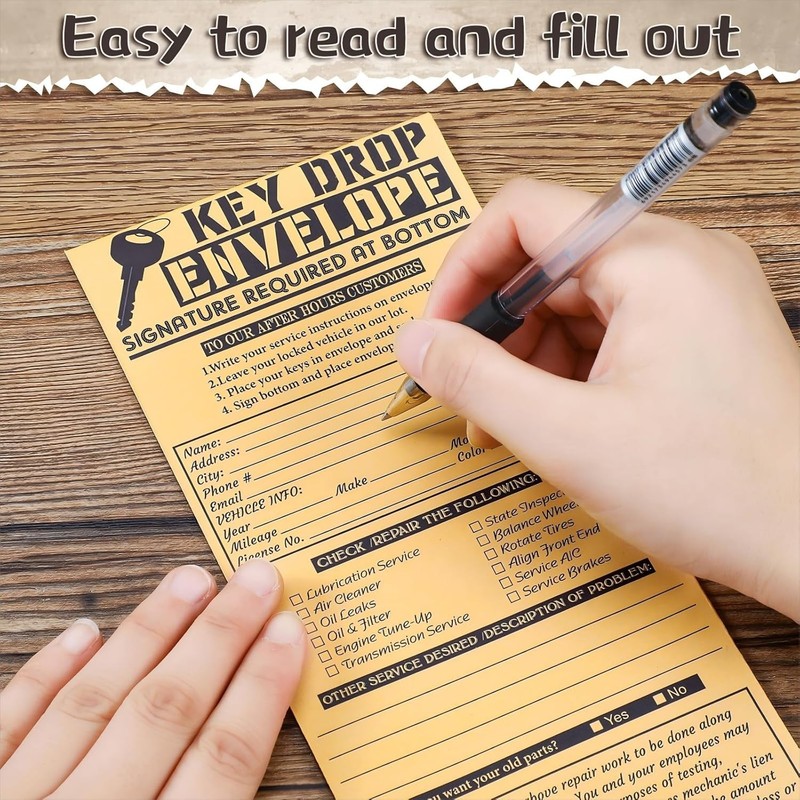 500 Classic Kraft Drop Key Envelopes - Essential for Auto Repair and Mechanics gallery