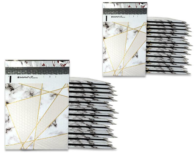 4×8, 8×12 Marble Tile Design Poly Bubble Mailers, Self Sealing Shipping Mailers