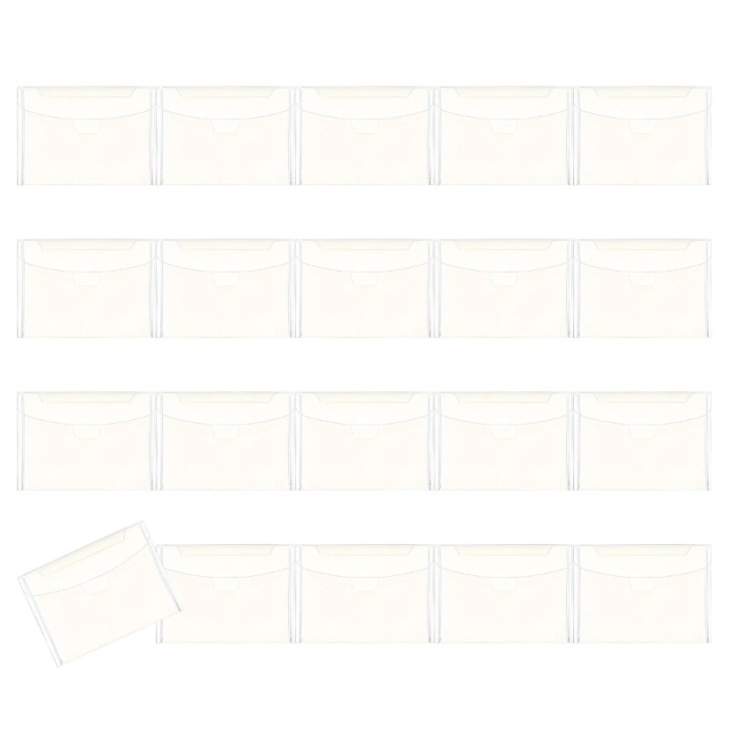 20Pieces File Pouches Clear Envelope Storage Bag Document Folder Water Resistant