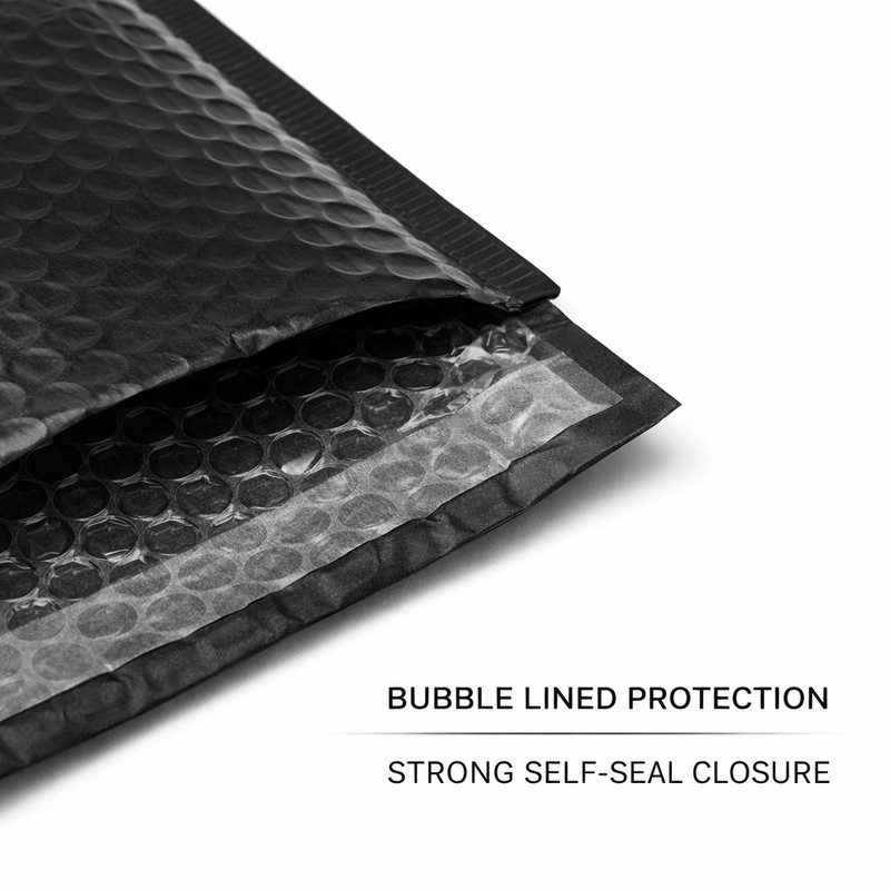 Wholesale 1000 Black Poly Bubble Mailers #000 4x8 Tear & Water Resistant gallery