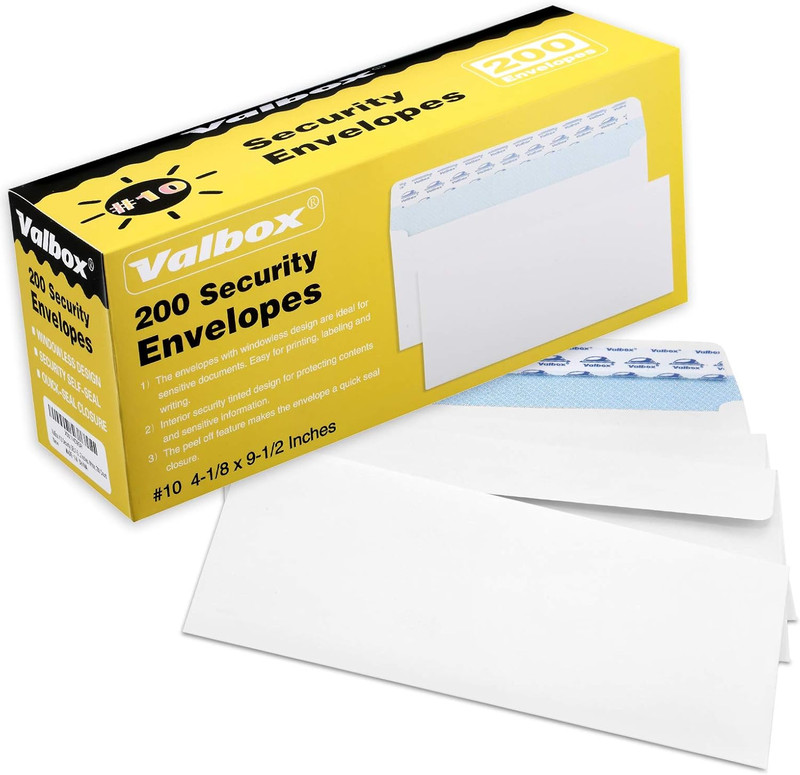 #10 Security Envelopes Self Seal, No. 10 Windowless Security Tint Pattern, Secur