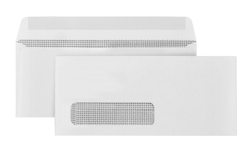500 Number 10 Single Window Envelopes – Thick Gummed Seal – #10, White