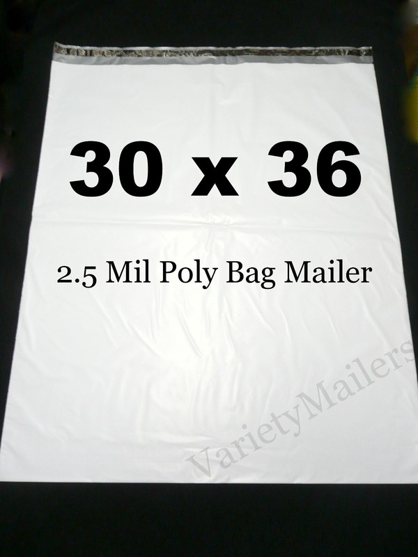 4 Poly Bag Mailers 30”x 36” EXTRA LARGE 2.5 Mil Shipping Bags 30×36