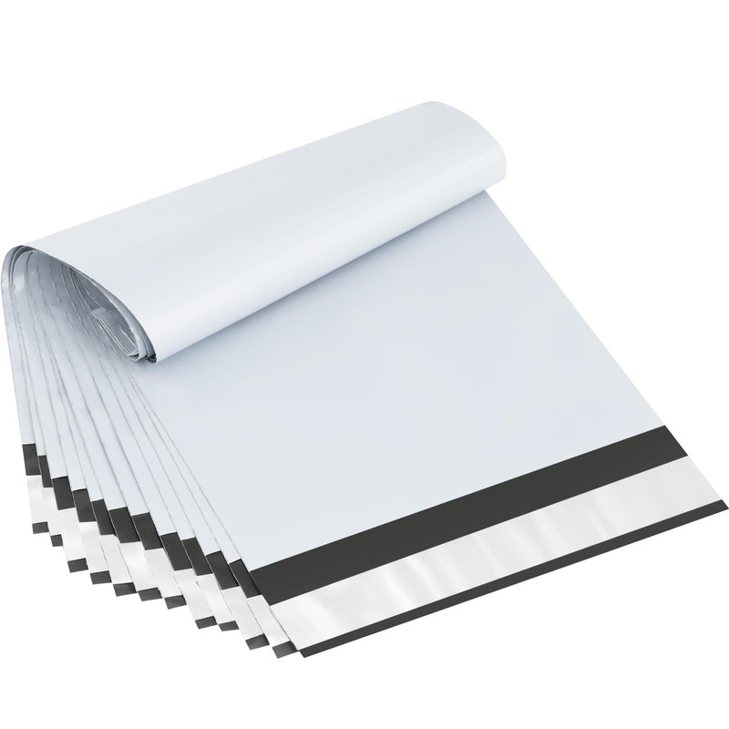 Poly Mailers 7.5×10.5 Inch White 100 Pack Shipping Bags Strong Thick Mailing …