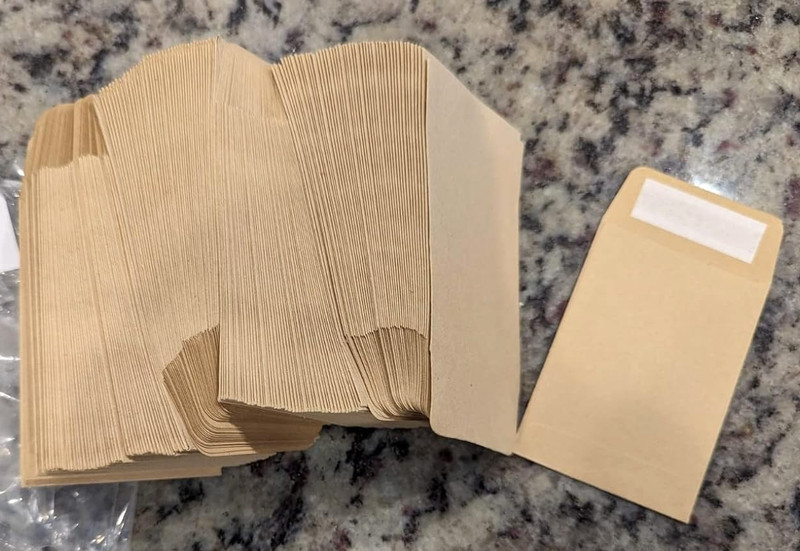 180 Pack Coin Envelopes 2.35″3.5″, Brown Kraft Small Seed Packets Full-Flap Seal