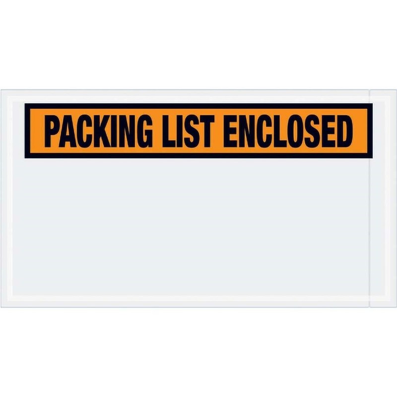 Tape Logic (PL24) 5-1/2" x 10" Orange Packing List Enclosed Envelopes 1000 Count