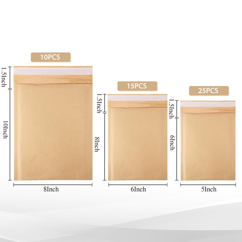 Yeyeplum 50 Pcs Kraft 5 x 6 inches, 6 x 8 8 x 10 Natural gallery