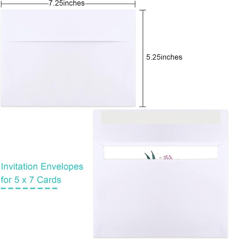 50 Self-Seal White A7 Envelopes - Perfect for Invitations, Photos & Mailings gallery