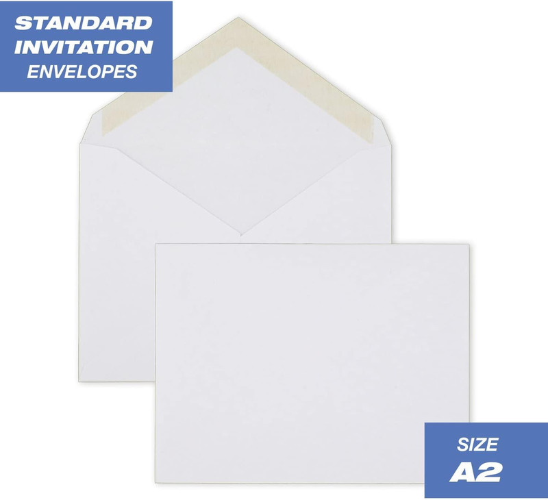 A2 Invitation Envelopes, 4-3/8" X 5-3/4", Gummed Closure, White Woven Premium 24 gallery