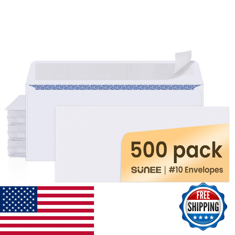 Sunee Envelopes Self Seal 10 Windowless Mailing Business Envelopes 500 Pack