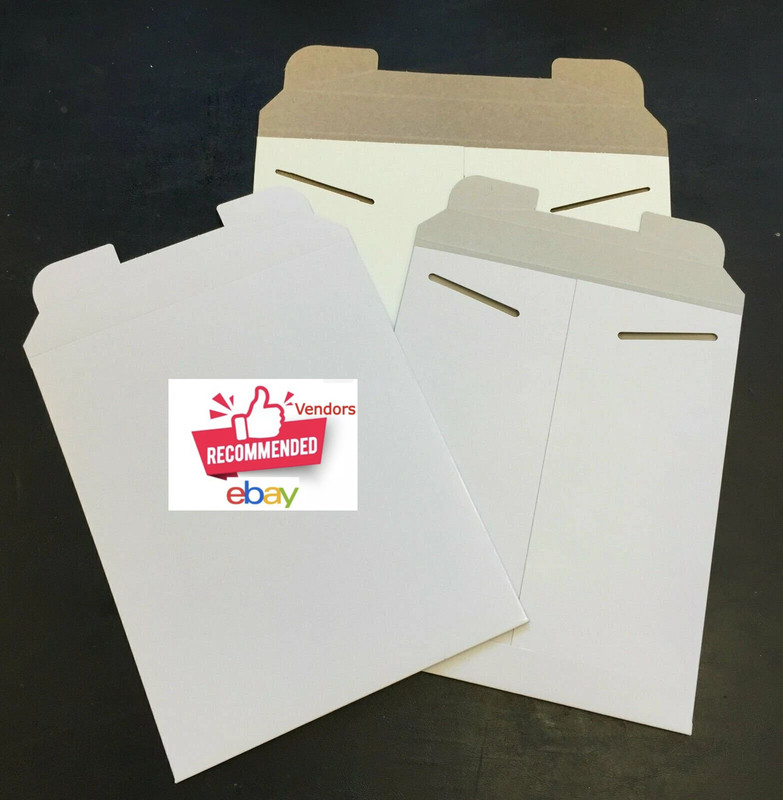 9″ x 11.5″ White Tab Lock No Bend Mailers Photo/Document Mailers Envelopes