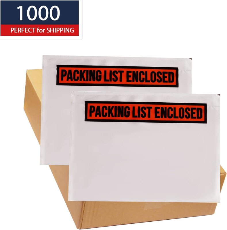1000 PCS 4.5"X 5.5" Clear Self-Adhesive Packing List Envelopes - Shipping/Mai... gallery