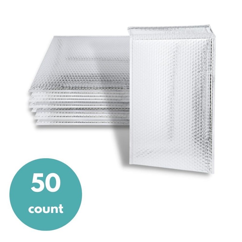 50 PCS Silver Color Bubble Mailers Poly Padded Envelopes Packaging Bags 13.75×11
