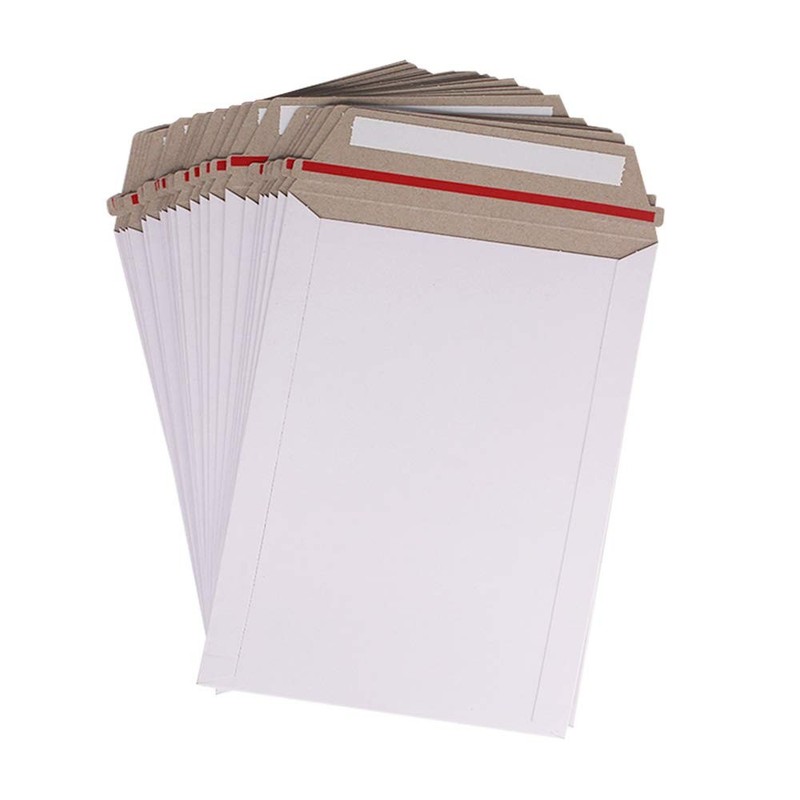 100 Pack 6X8 inch Self Seal Photo Document Mailers Stay Flat White Cardboard …