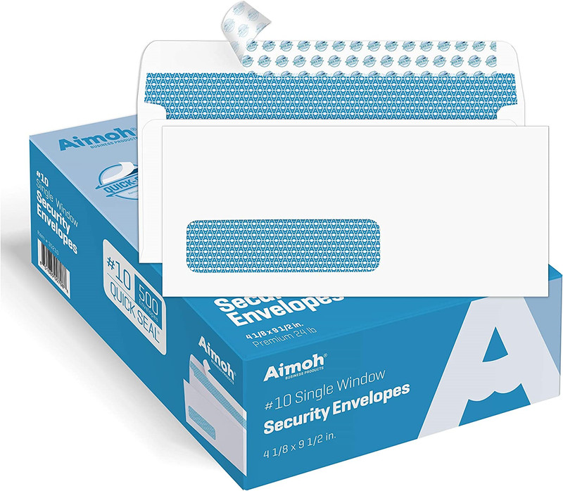 #10 Single Left Window Self-Seal Security Tinted Envelopes, Size 4-1/8 X 9-1/2 –