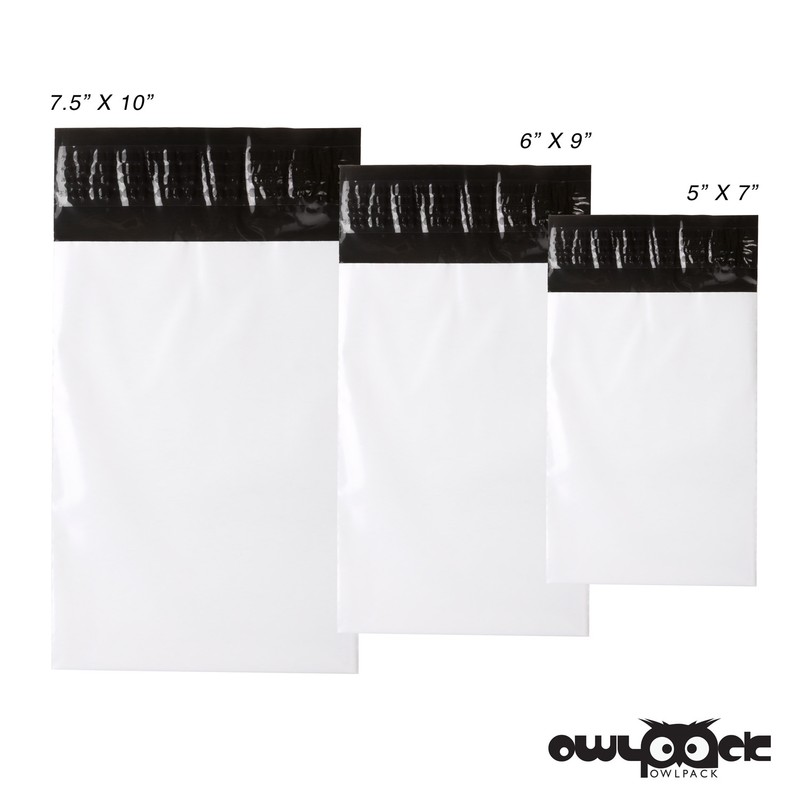 Multi Pack 5×7 6×9 7.5×10.5 Owlpack Self Seal Poly Mailer Bags 2.5 mil- 100 each