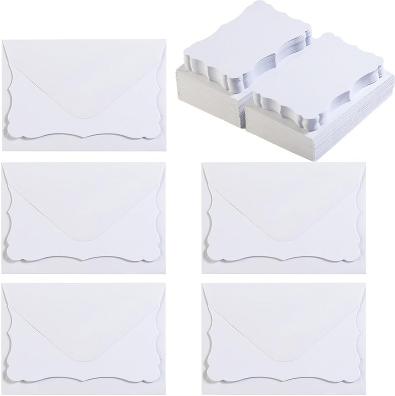 100 Pack White Mini Envelopes with Blank Note Cards Small Self-Adhesive Envel... gallery