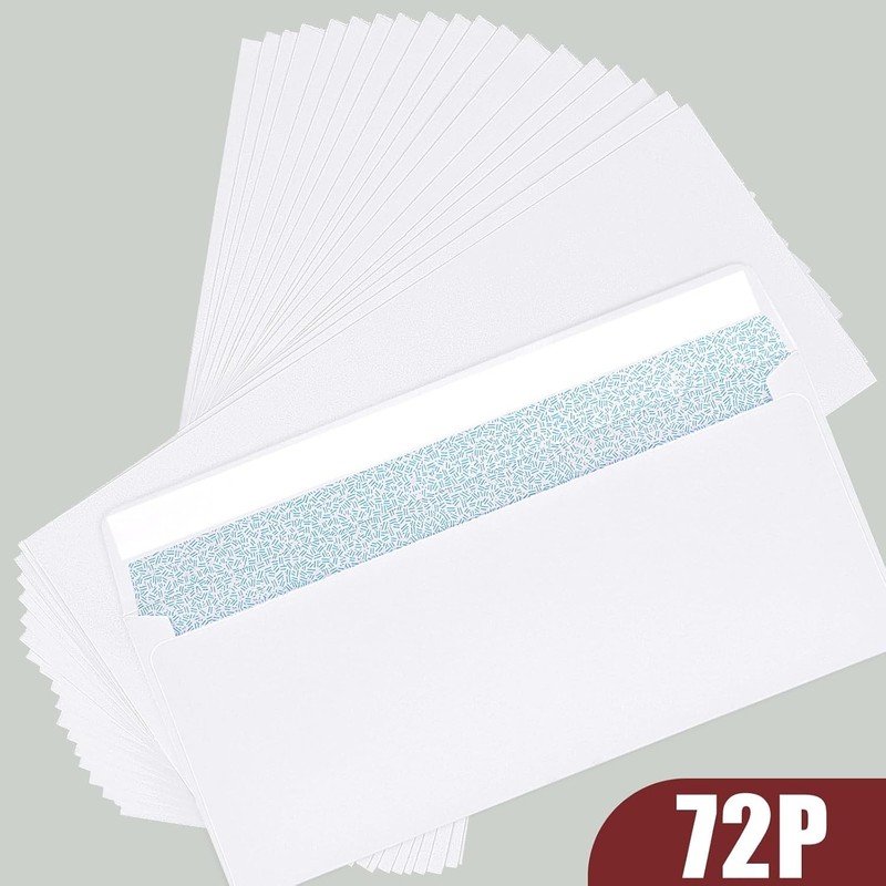 72 White Security Envelopes with Self-Adhesive Closure - Perfect for Documents gallery