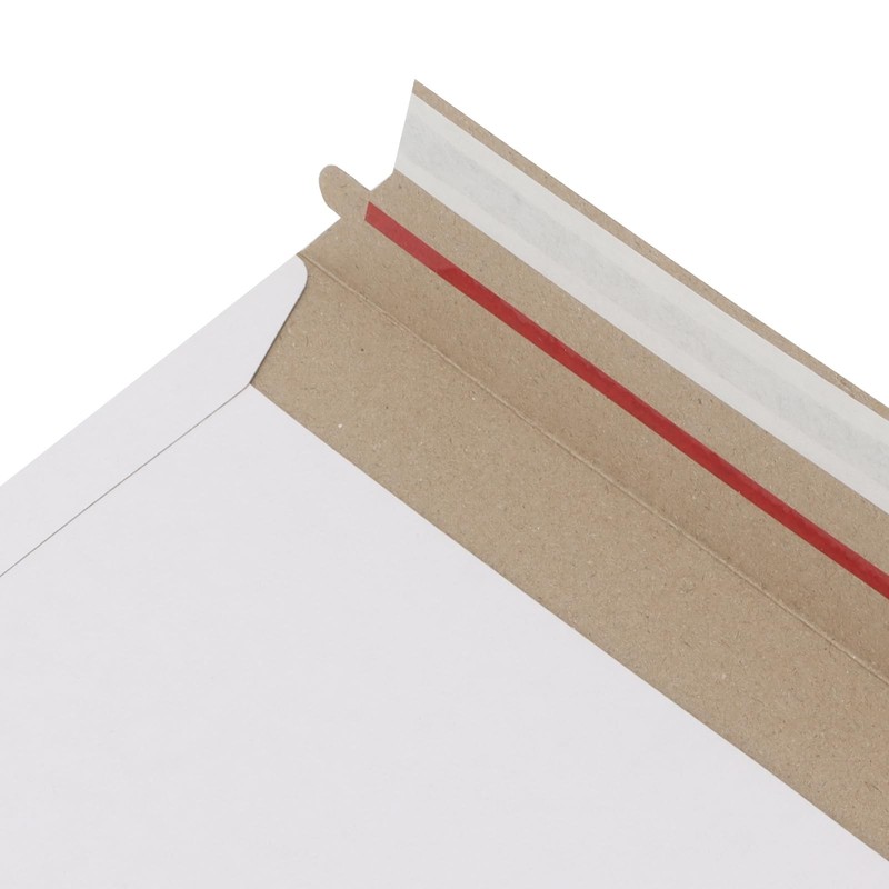 White 9x12 Inch Stay Flat Cardboard Envelope Mailers 300GSM Self Seal 50 PCS gallery