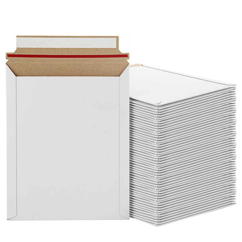 100 Pack 6×8 Inch Rigid Mailers, Self Seal Photo Document Mailer Cardboard Ma…