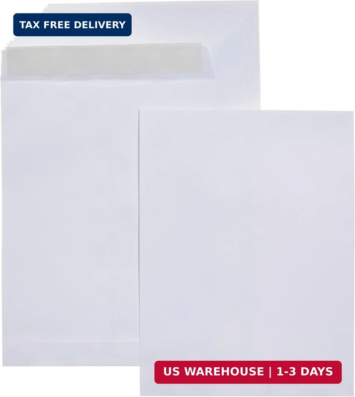 Amazon Basics Catalog Mailing Envelopes, Peel and Seal, 9x12 Inch, Strong Qualit