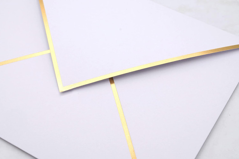 A7 Envelopes - V Flap Foil Border Luxury Mailing Envelopes for 5" X 7" Cards - gallery