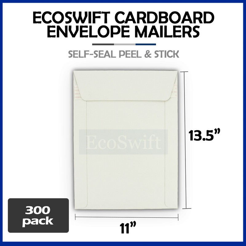 300 – 11″ x 13.5″ EcoSwift White Photo Ship Flats Cardboard Envelope Mailers