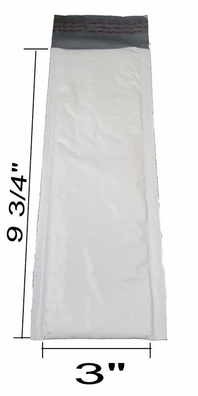 Uneekmailers 50 3×10 Inch White Poly Bubble Mailer Self Seal Padded Envelopes