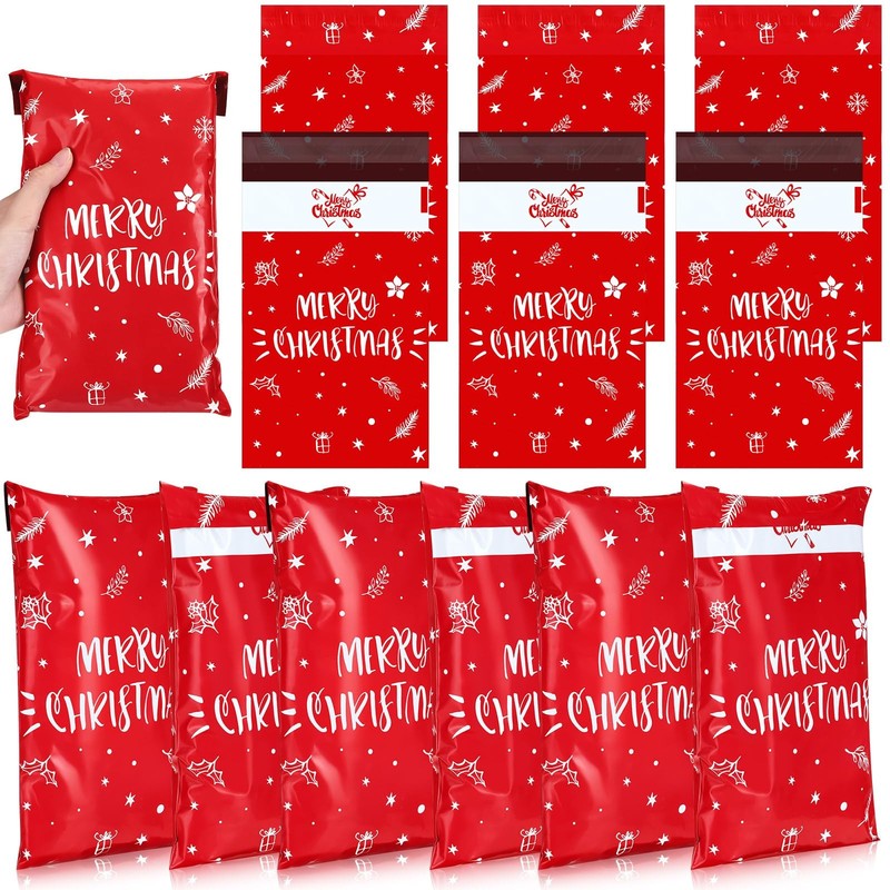 300 Pcs Christmas Poly Mailers 6 x 9 Inch Merry Christmas Shipping Bags for M…