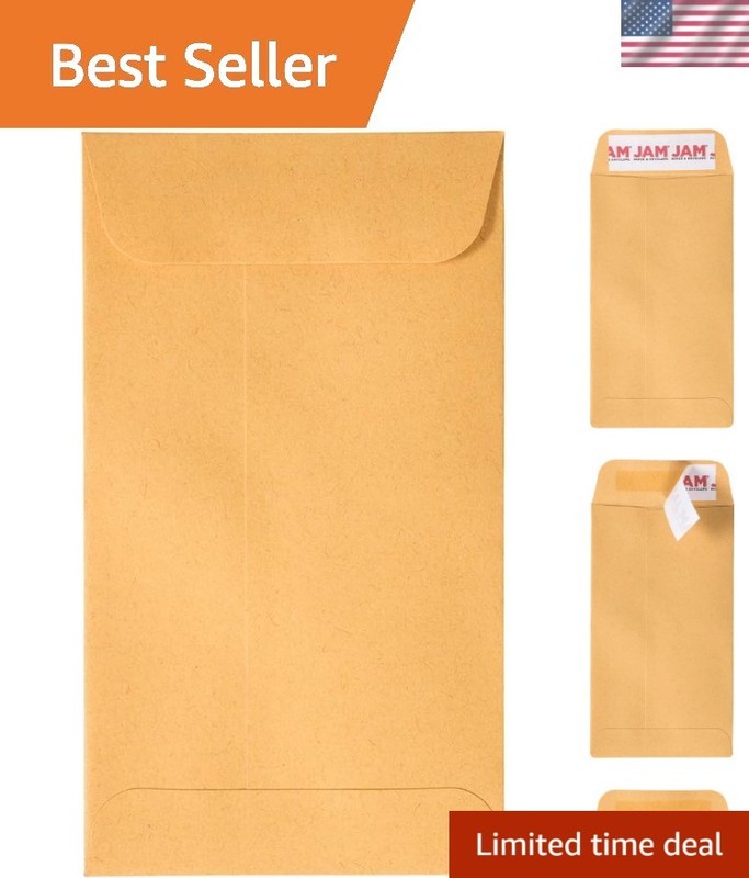 Coin Business Envelopes with Peel and Seal Closure - 3 1/8 x 5 1/2 - Brown Kr...