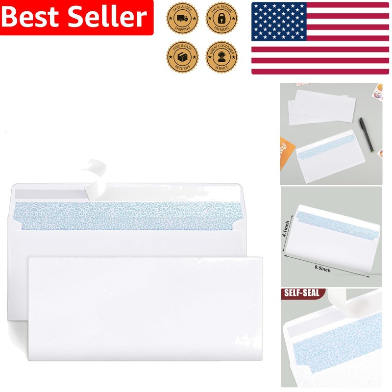 White #10 Business Envelopes 72 Pack Self-Seal Security Paper Mailers