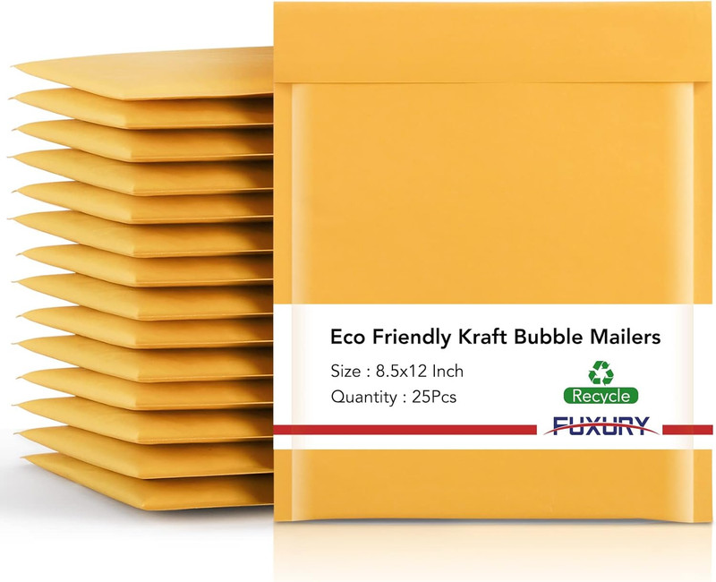 Sobres Burbuja Kraft 8 5x12 Pulgadas Paquete de 25 Sobres Acolchados Amarillos