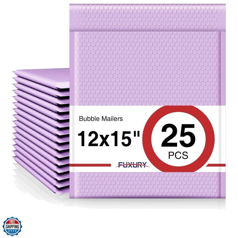 Bubble Mailers 12×15″ Lavender Purple Padded Envelopes 25 Pack Large Bubble M…