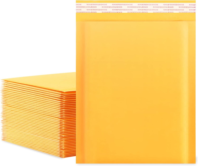 50 Sobres de Envios de Papel Kraft con Burbujas de 8.5 x 11 Pulgadas Amarillos