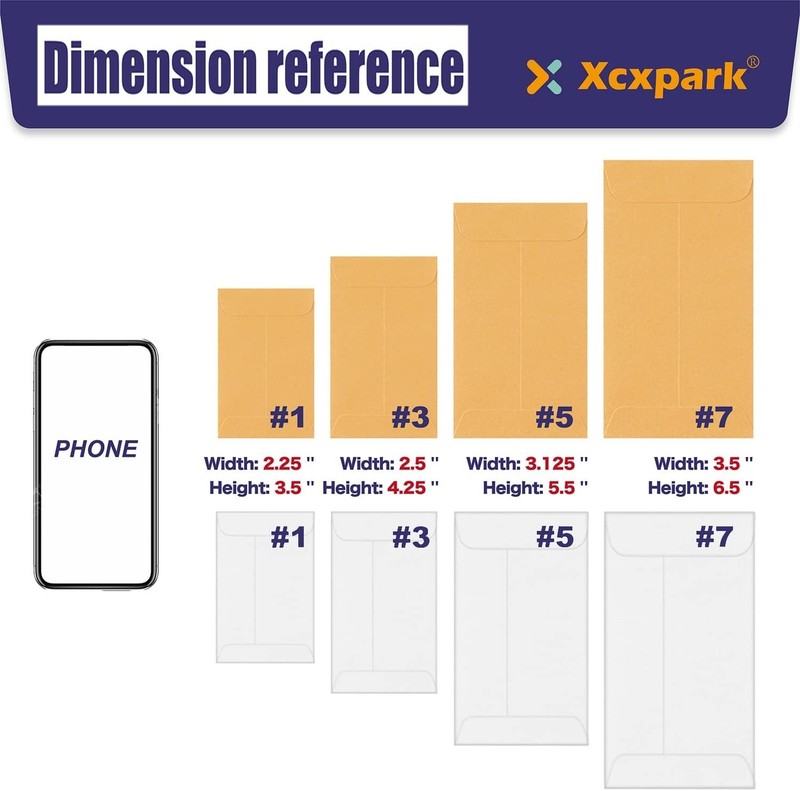 500 PCS Self-Sealing Classic Envelopes, 2-1/4'' x 3-1/2'' - Ideal for Mailing gallery