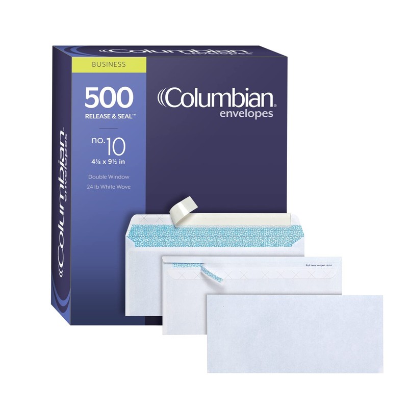 Columbian #10 Security Envelopes, 500/Box, No Window, 4-1/8 X 9-1/2 In