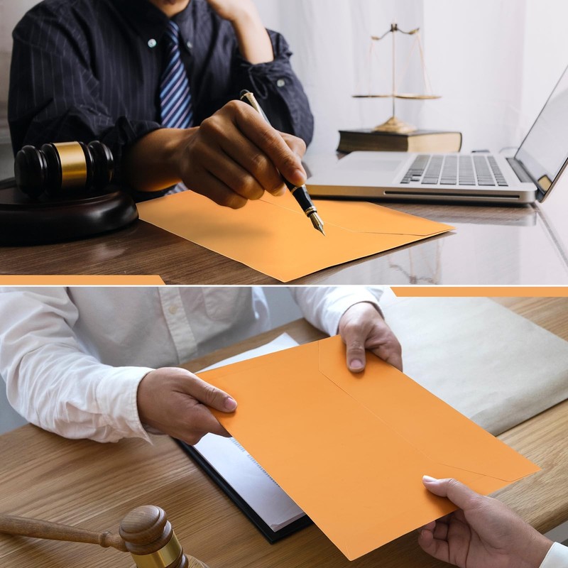 80 Pack Legal File Envelope 10 x 15 Inch File Jackets Legal Size 40 lb Orange... gallery