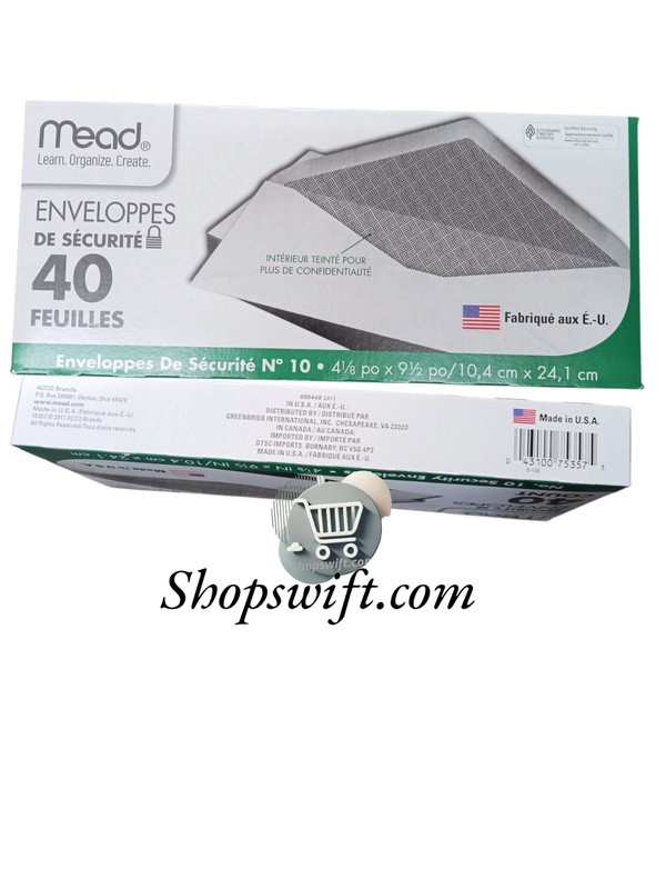 40 Security Envelopes White Letter Mailing Shipping, Confidential 4-1/8”x 9-1/2”
