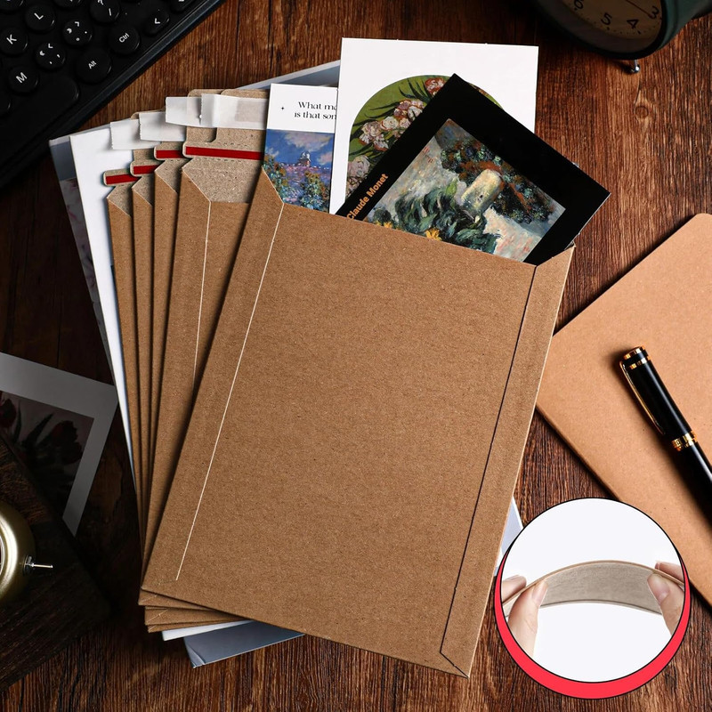 Fainne 350 Pieces 6X8 Rigid Photo Mailers, 350Gsm Keep Flat Cardboard Shipping E gallery