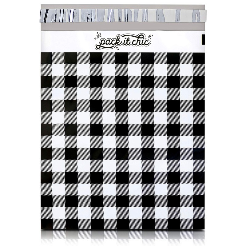 – 10X13 (100 Pack) Gingham Plaid Poly Mailer Envelope Plastic Custom Mailing …